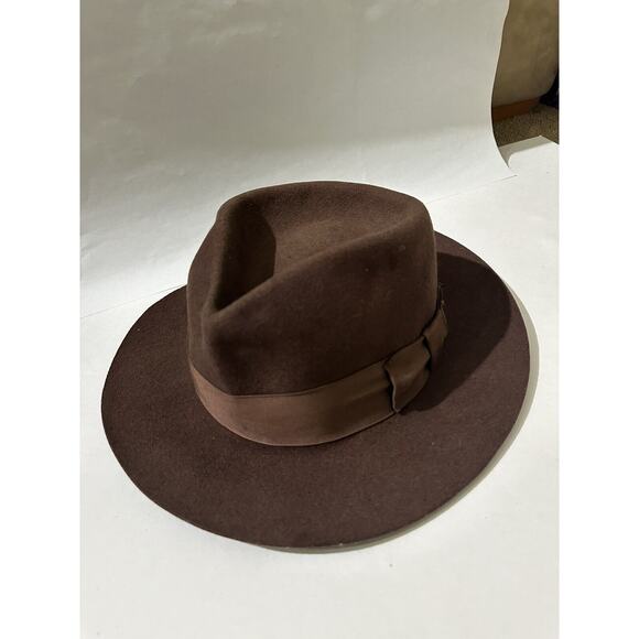 The Cockpit Designer Collection Medium Made In USA Brown Wool fedora Hat Indiana - Picture 2 of 11